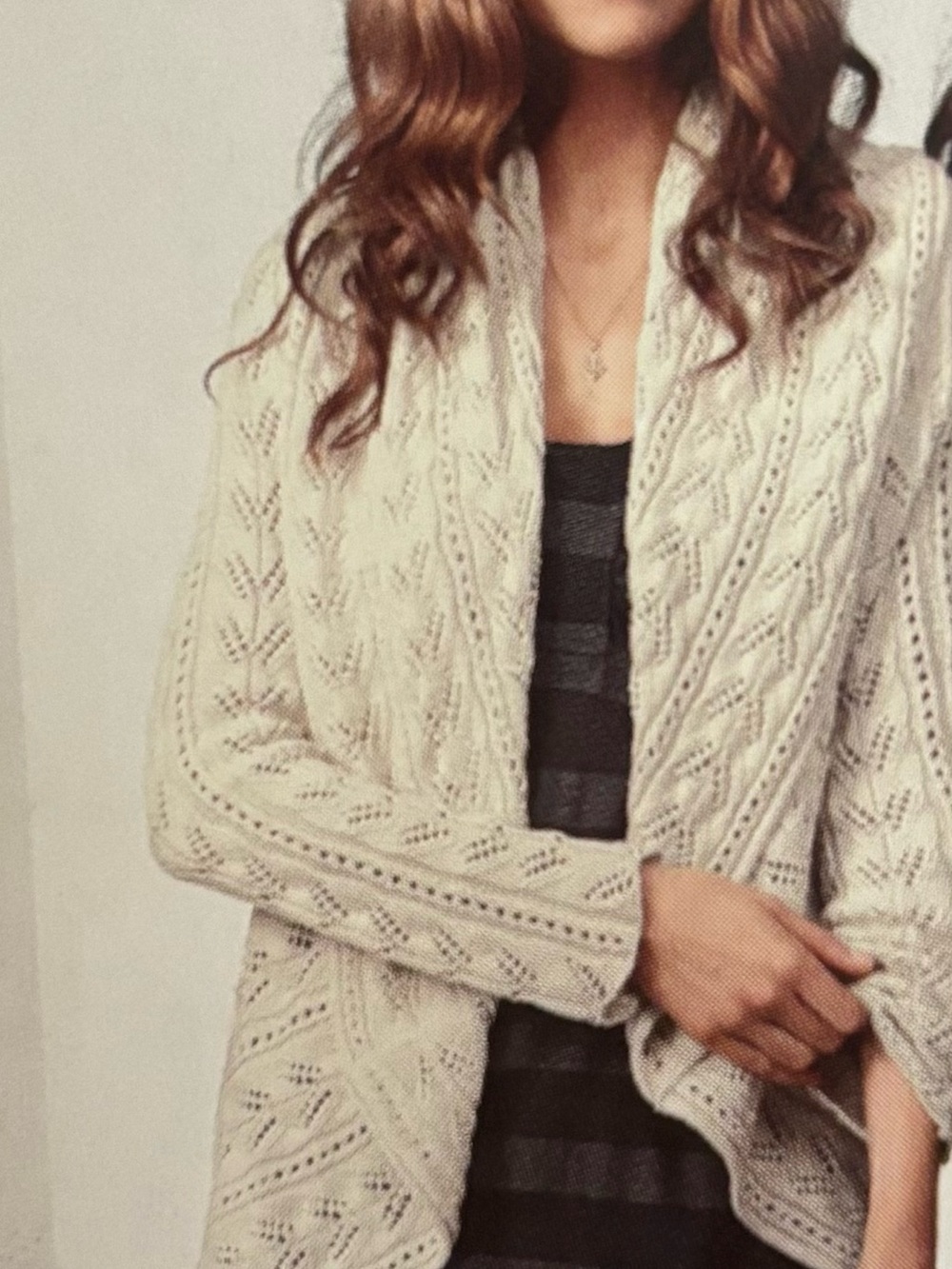 CAbi Oatmeal Circle Sweater Size L